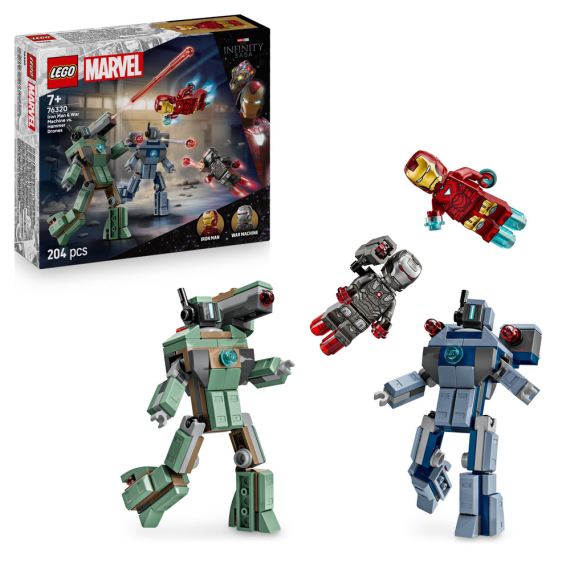 Конструктор LEGO Super Heroes Залізна людина та Бойова Машина проти Хаммер Дронів, 204 деталі - фото | Интернет-магазин автокресел, колясок и аксессуаров для детей Avtokrisla