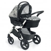 Універсальна коляска 3 в 1 Сam Dinamico Up Smart на білій рамі (чорно-біле графіті)