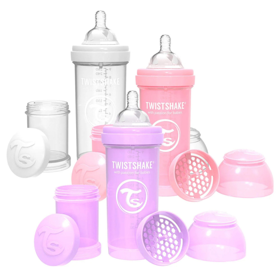 Набор из трех антиколиковых бутылочек Twistshake Value Pack, 260 мл (Pink) - фото | Интернет-магазин автокресел, колясок и аксессуаров для детей Avtokrisla