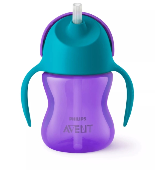 Чашка з трубочкою Avent, 210 мл, від 9 міс (фіолетова) - фото | Интернет-магазин автокресел, колясок и аксессуаров для детей Avtokrisla