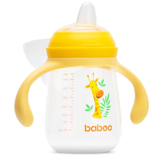 Чашка непроливайка Baboo із силіконовим носиком, 260 мл, 6+ міс (Safari / жовта) - фото | Интернет-магазин автокресел, колясок и аксессуаров для детей Avtokrisla