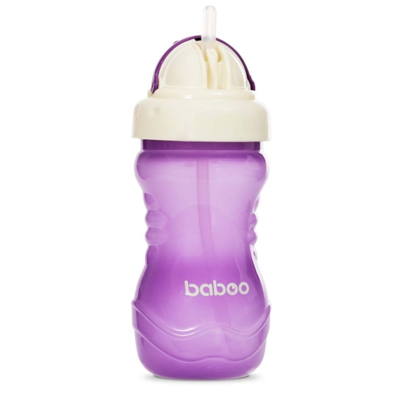 Чашка непроливайка Baboo із силіконовою соломинкою, 360 мл, 9 + (фіолетова) - фото | Интернет-магазин автокресел, колясок и аксессуаров для детей Avtokrisla