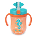 Чашка Baboo із силіконовою соломинкою і гравітаційною кулькою, 300 мл, 9+ мес (Sea Life / помаранчева)