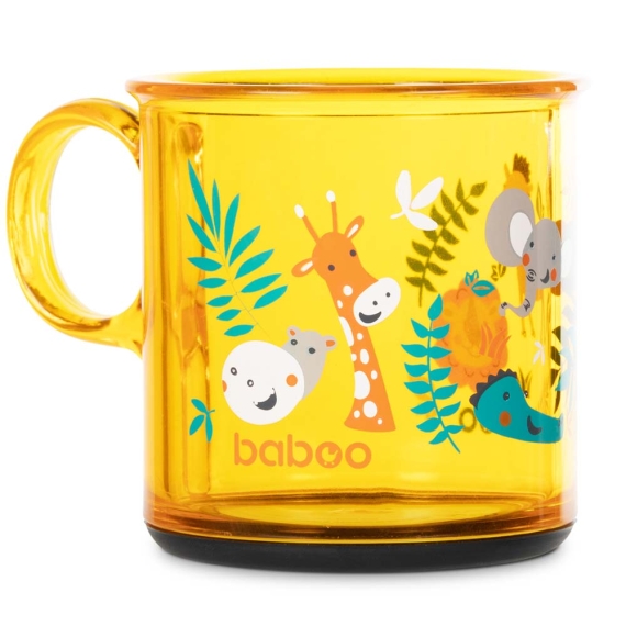 Чашка с нескользящим дном Baboo, 170 мл, 12+ мес (Safari / желтая) - фото | Интернет-магазин автокресел, колясок и аксессуаров для детей Avtokrisla