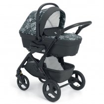 Універсальна коляска 3 в 1 Сam Dinamico Up Smart на чорній рамі (біло-сіре графіті)