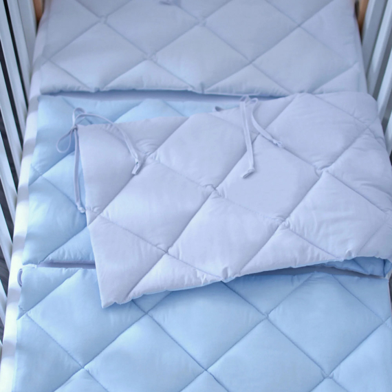 Бампер з 3 частин Baby Veres (блакитно-сірий) - фото | Интернет-магазин автокресел, колясок и аксессуаров для детей Avtokrisla