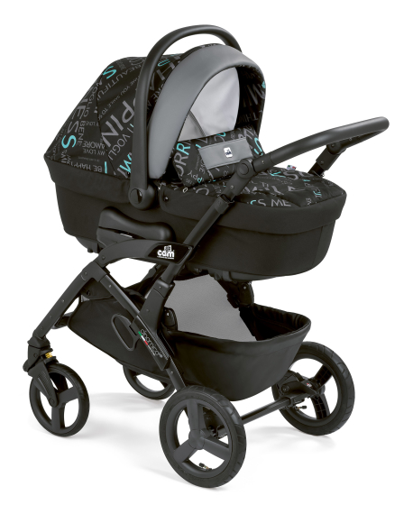Коляска 3 в 1 Cam Dinamico Up Smart 2020 (чорна рама / літери) - фото | Интернет-магазин автокресел, колясок и аксессуаров для детей Avtokrisla