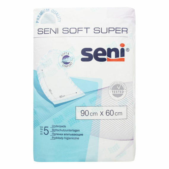 Пелёнки для младенцев Seni Soft Super 60x90 см (5 шт) - фото | Интернет-магазин автокресел, колясок и аксессуаров для детей Avtokrisla