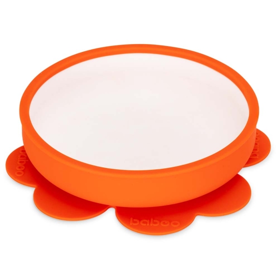Тарелка силиконовая Baboo с противоскользящим основанием, 6+ мес (оранжевая) - фото | Интернет-магазин автокресел, колясок и аксессуаров для детей Avtokrisla