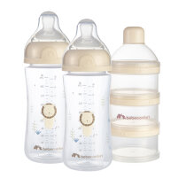 Набір для годування BEBE CONFORT Physio Air, 270 мл, 2 шт + диспенсер (Sand)