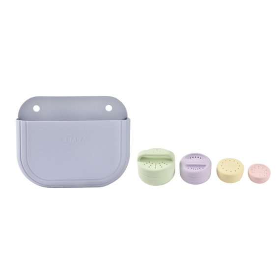 Набір для купання Beaba: іграшки та корзина силіконові (різнобарвні) - фото | Интернет-магазин автокресел, колясок и аксессуаров для детей Avtokrisla