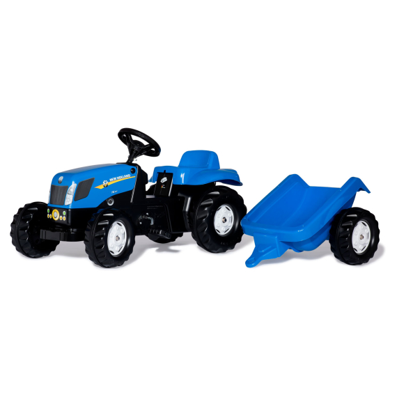 Трактор Rolly Toys rollyKid NEW HOLLAND + Прицеп на 2х колесах (Синий) - фото | Интернет-магазин автокресел, колясок и аксессуаров для детей Avtokrisla