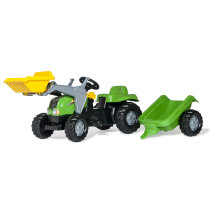 Трактор з причіпом та ковшем Rolly Toys rollyKid-X (зелено-жовтий)