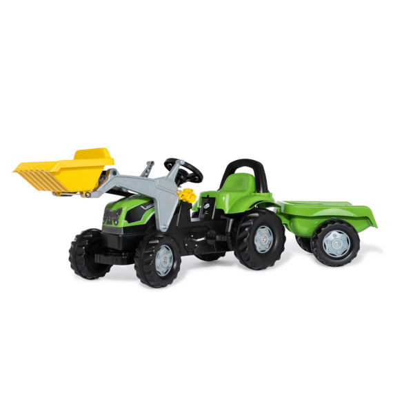 Трактор с прицепом и ковшом Rolly Toys rollyKid Deutz-Fahr 5115 G TB (зеленый) - фото | Интернет-магазин автокресел, колясок и аксессуаров для детей Avtokrisla