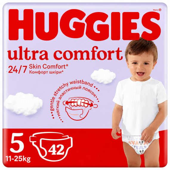Підгузки Huggies Ultra Comfort 5, 11-25 кг, Jumbo, 42 шт - фото | Интернет-магазин автокресел, колясок и аксессуаров для детей Avtokrisla
