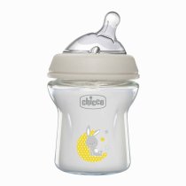 Пляшка скляна Chicco Natural Feeling 150 мл, соска силіконова від 0 місяців, повільний потік