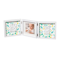 Потрійна рамка Baby Art двостороння стильна (Біла)