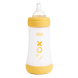 Бутылочка пластиковая Chicco PERFECT 5, 240 мл, соска силиконовая, от 2 месяцев, средний поток (желтая)