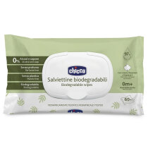 Серветки м`які очищаючі, біорозкладні Chicco, 60 шт