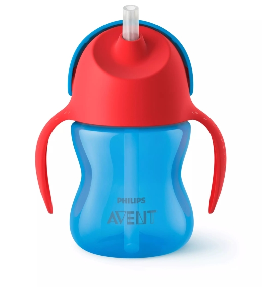 Чашка с трубочкой Avent, 210 мл, от 9 мес (синяя) - фото | Интернет-магазин автокресел, колясок и аксессуаров для детей Avtokrisla