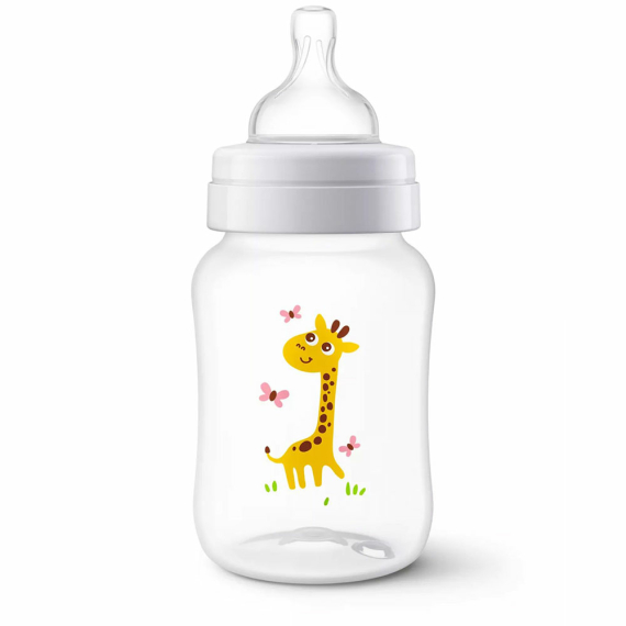 Пляшка для годування Avent Anti-сolic з декором Жираф, 260 мл, 1 шт - фото | Интернет-магазин автокресел, колясок и аксессуаров для детей Avtokrisla
