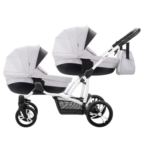 Универсальная коляска для двойни Bebetto 42 New (03/серый) - фото | Интернет-магазин автокресел, колясок и аксессуаров для детей Avtokrisla