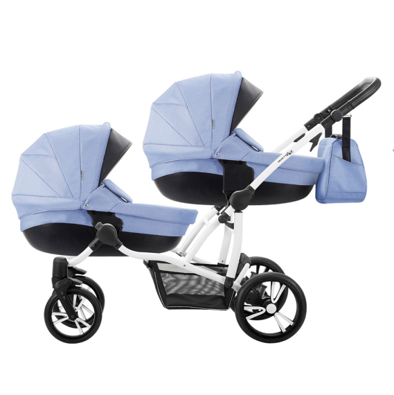 Универсальная коляска для двойни Bebetto 42 New (02/синий) - фото | Интернет-магазин автокресел, колясок и аксессуаров для детей Avtokrisla