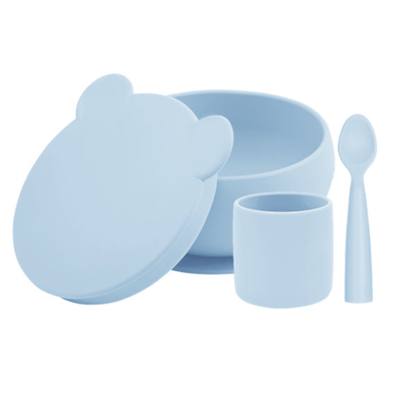 Набір для годування силіконовий MinikOiOi BLW Set I (Mineral Blue) - фото | Интернет-магазин автокресел, колясок и аксессуаров для детей Avtokrisla