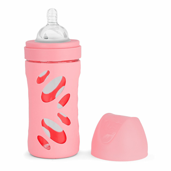 Стеклянная антиколиковая бутылочка с силиконовой соской Twistshake 260мл (Pastel Pink) - фото | Интернет-магазин автокресел, колясок и аксессуаров для детей Avtokrisla