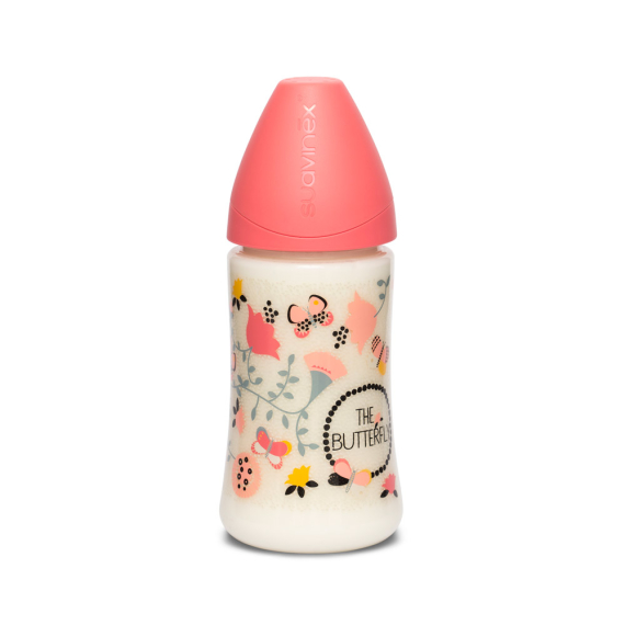 Бутылочка Suavinex Крылатые истории с 3-позиционной соской, 270 мл (розовая) - фото | Интернет-магазин автокресел, колясок и аксессуаров для детей Avtokrisla