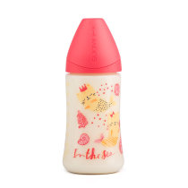 Пляшечка Suavinex Морські історії з анатомічною соскою, середній потік, 270 мл (рожева)