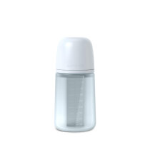 Пляшечка Suavinex Colour Essence, силіконова, 240 мл, фізіологічна соска, повільний потік (світло-блакитна)
