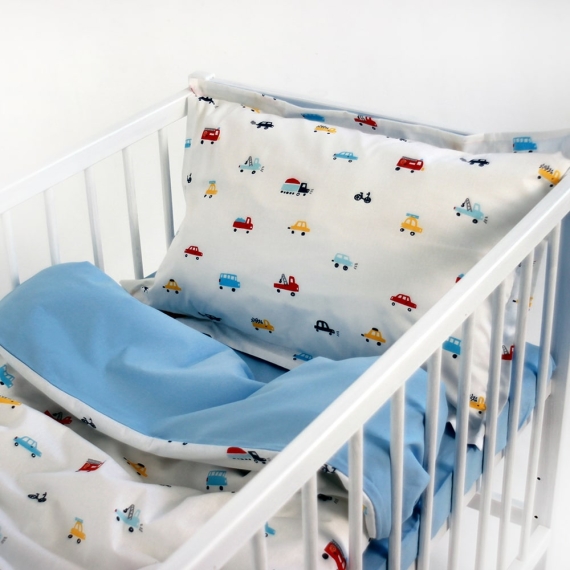 Комплект постільної білизни для немовлят Машинки, 3 одиниці - фото | Интернет-магазин автокресел, колясок и аксессуаров для детей Avtokrisla