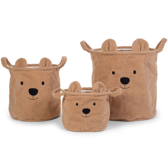Набір кошиків для іграшок Childhome Teddy (коричневий) - фото | Интернет-магазин автокресел, колясок и аксессуаров для детей Avtokrisla