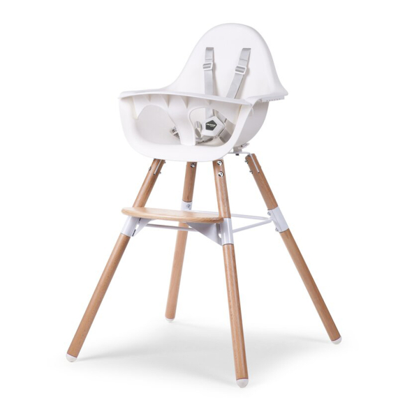 Стілець для годування Childhome Evolu 2 з бампером (natural/white) - фото | Интернет-магазин автокресел, колясок и аксессуаров для детей Avtokrisla