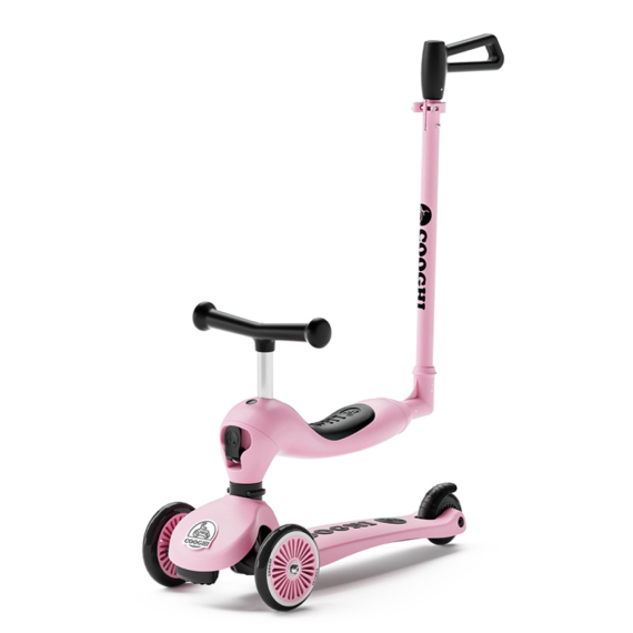 Детский самокат 3 в 1 Cooghi V3 Classic (Pink) - фото | Интернет-магазин автокресел, колясок и аксессуаров для детей Avtokrisla