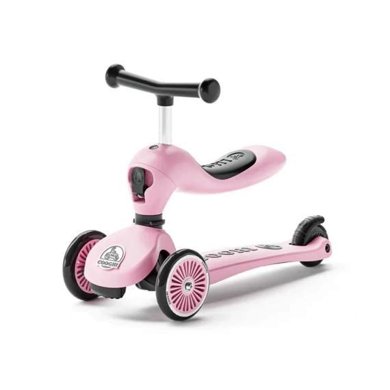 Детский самокат 3 в 1 Cooghi V2 Classic (Pink) - фото | Интернет-магазин автокресел, колясок и аксессуаров для детей Avtokrisla