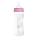 Стеклянная бутылочка Chicco Well-Being с силиконовой соской, 240 мл, медленный поток от 0 месяцев (розовая)