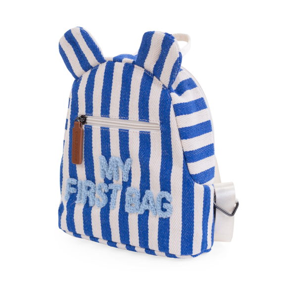 Рюкзак дитячий Childhome My first bag (stripes electric blue) - фото | Интернет-магазин автокресел, колясок и аксессуаров для детей Avtokrisla