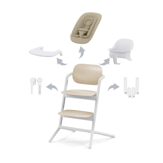 Стілець для годування Cybex Lemo 4 в 1 (Sand White) - фото | Интернет-магазин автокресел, колясок и аксессуаров для детей Avtokrisla