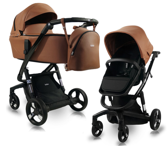 Универсальная коляска 2 в 1 IBEBE I-STOP (Dark Beige Eco) - фото | Интернет-магазин автокресел, колясок и аксессуаров для детей Avtokrisla