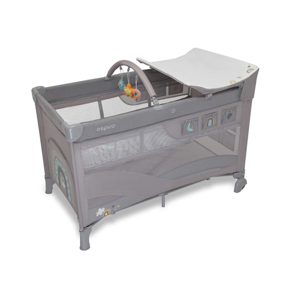 Манеж-кровать Espiro Dream 2022 (107 Grey Themes) - фото | Интернет-магазин автокресел, колясок и аксессуаров для детей Avtokrisla