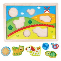 Дерев'яна рамка-вкладиш Hape Долина 3 в 1