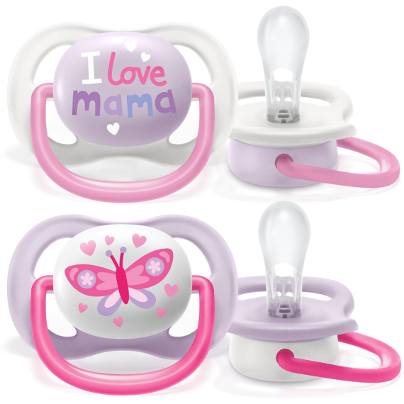 Пустышка Philips Avent Ultra Air I love... SCF080/02, 0-6 мес, 2 шт. - фото | Интернет-магазин автокресел, колясок и аксессуаров для детей Avtokrisla