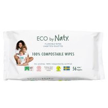 Вологі серветки, що змиваються ECO BY NATY, 56 шт