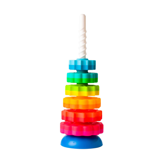 Гвинтова пірамідка Fat Brain Toys SpinAgain тактильна - фото | Интернет-магазин автокресел, колясок и аксессуаров для детей Avtokrisla