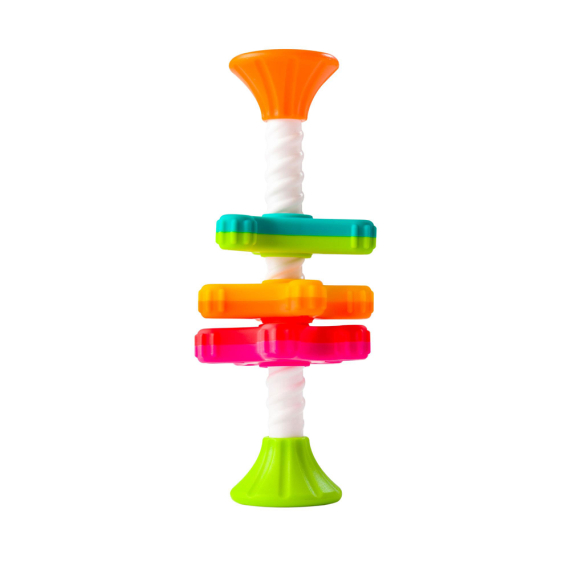 Пірамідка-спінер Fat Brain Toys MiniSpinny тактильна - фото | Интернет-магазин автокресел, колясок и аксессуаров для детей Avtokrisla