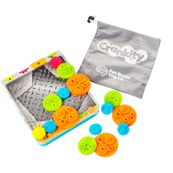 Гра-головоломка Fat Brain Toys Crankity Різнокольорові шестерні - фото | Интернет-магазин автокресел, колясок и аксессуаров для детей Avtokrisla