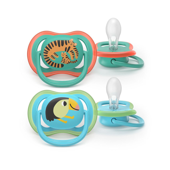 Пустушка PHILIPS Avent Ultra Air, 6-18 міс, 2 шт (зелено-блакитна) - фото | Интернет-магазин автокресел, колясок и аксессуаров для детей Avtokrisla