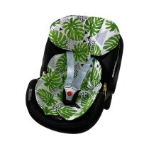 Вкладиш в автолюльку 0+ Decoza Moms (Папороть і чорний однотон)